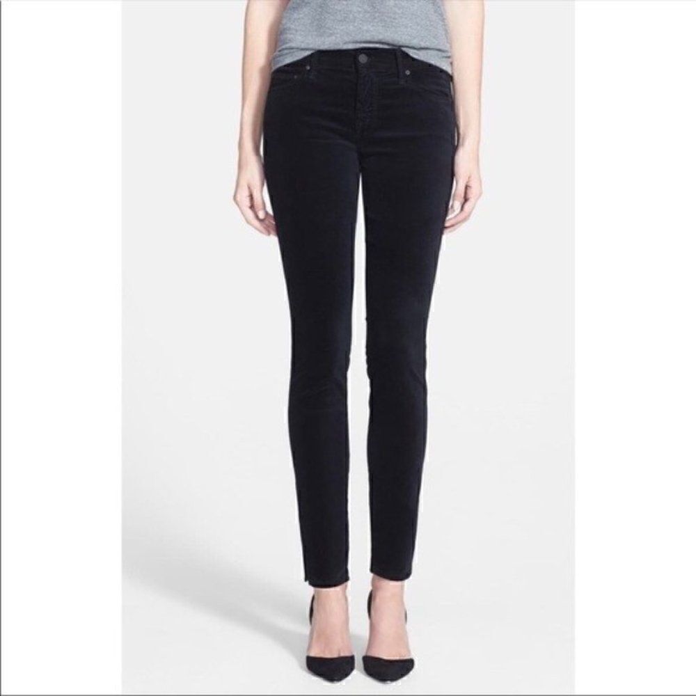 Mother The Vamp My Life As A Snow Bunny Black Velvet Jeans Size 27 Euc!